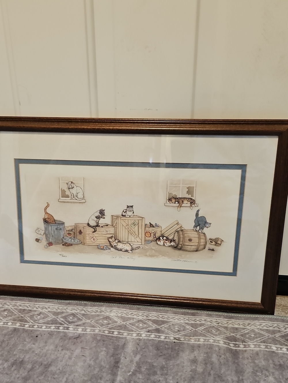 Vintage Framed Cat Print